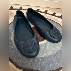 Tory Burch Women’s Navy Blue Ballet Flats, Sz. 8